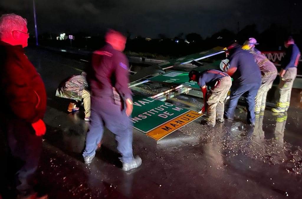 Movilización emergente de dependencias en Matamoros ante azote de fuerte tromba