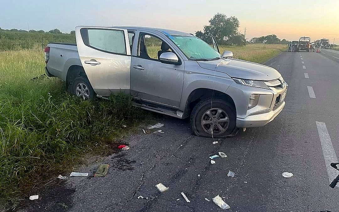 Hombres armados emboscan a elementos de la Guardia Nacional en Reynosa; reportan un muerto.