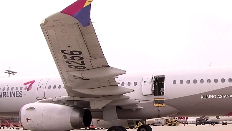 Pasajero abre puerta de avión en pleno vuelo.