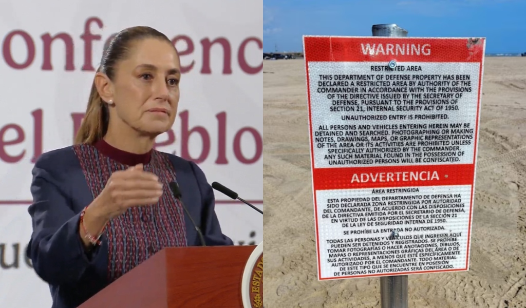Confirma Sheinbaum que letreros restrictivos sí fueron colocados por EU en playas mexicanas