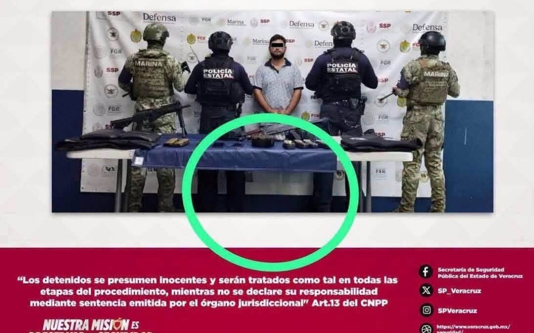 La SSP de Veracruz publica fotografías de detenciones hechas con IA.